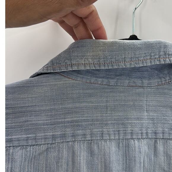 Vintage Saddlehorn denim like cotton embroidered southwestern button up size M - Picture 7 of 11